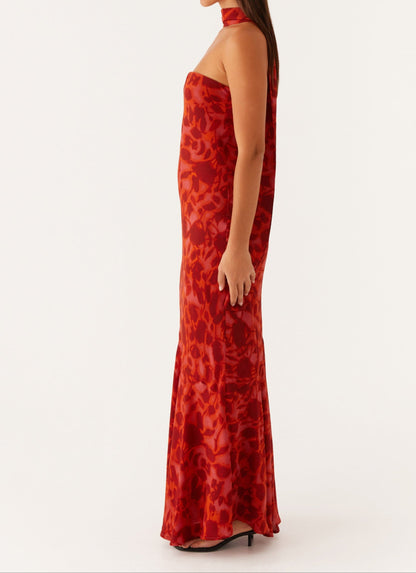Amata Under the Pagoda Maxi Dress - Deep Red