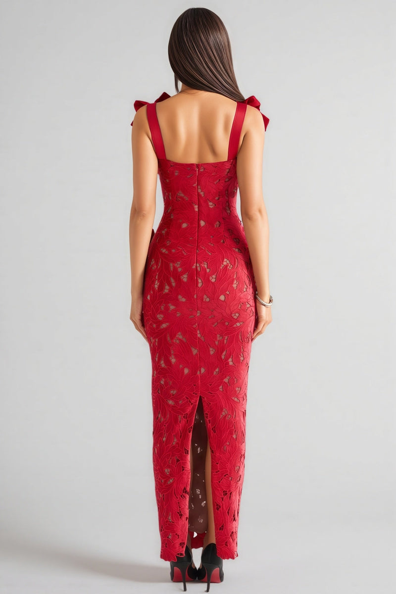 Fiona Red Bow Maxi Dress