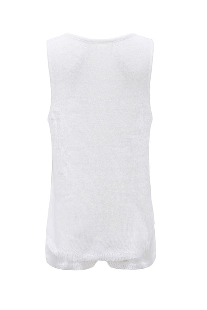 V Neck Knit Tank Top Shorts Suits
