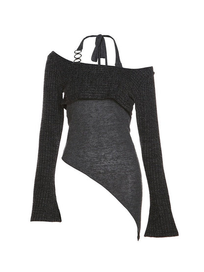 Classic Color Slim Halter Sweater