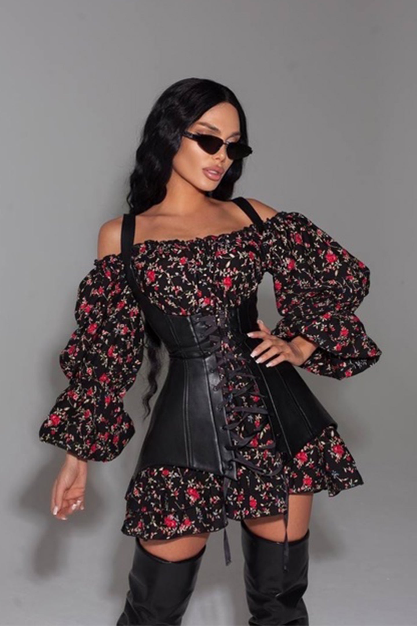 Emma Printed Corset Mini Dress
