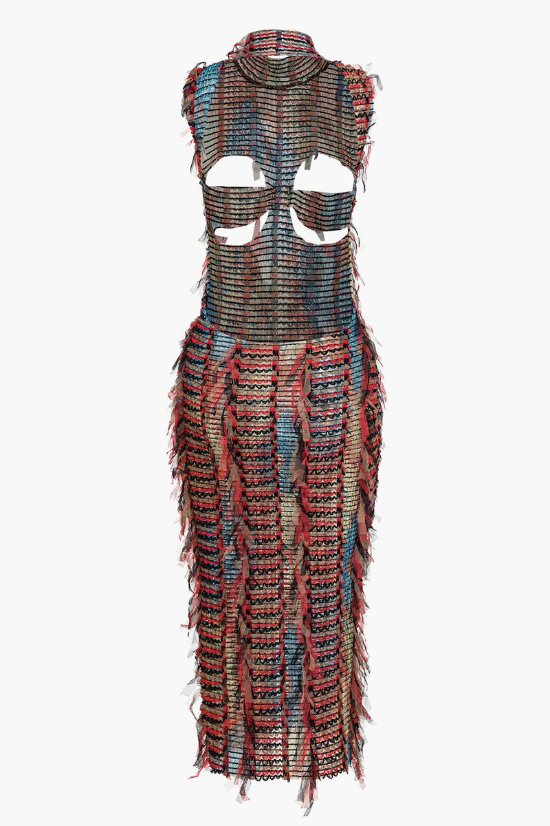 Verona Cutout Backless Ripped Midi Dress