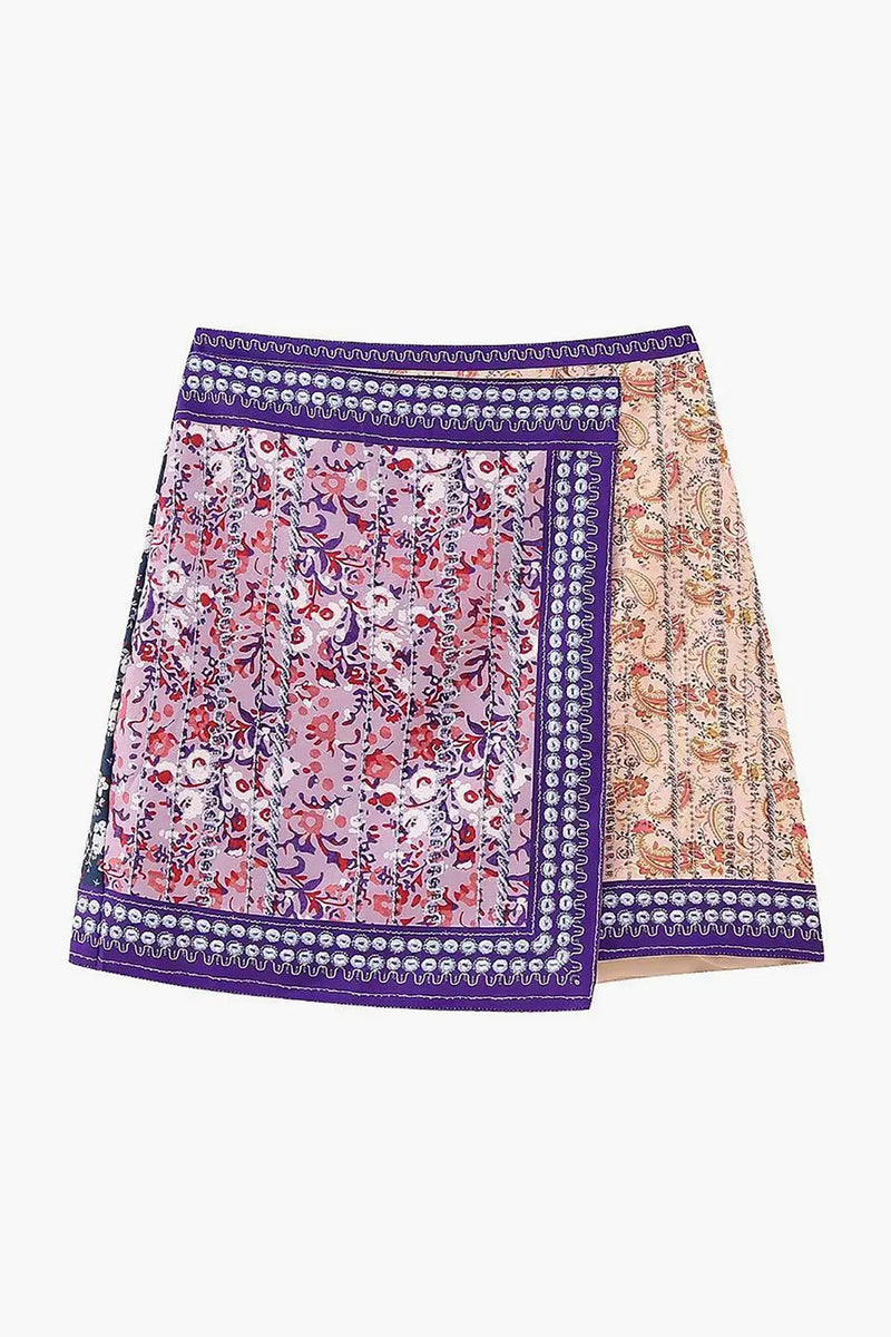 Verues Embroidered Asymmetric Mini Skirt