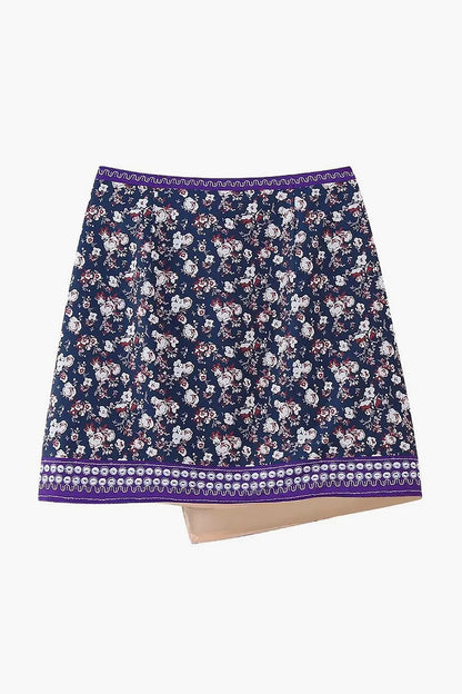 Verues Embroidered Asymmetric Mini Skirt