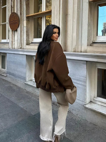 Brown Long Single Breasted New Coat