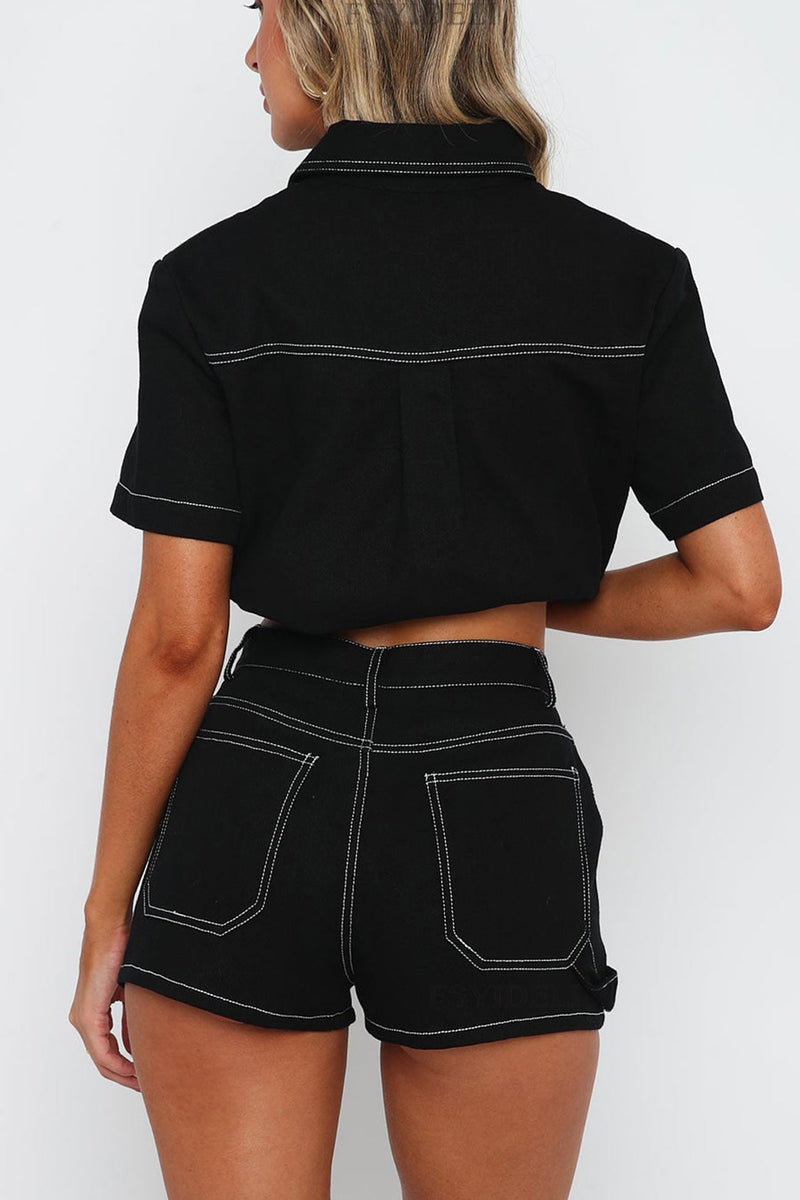 Cargo Shirt Shorts Set