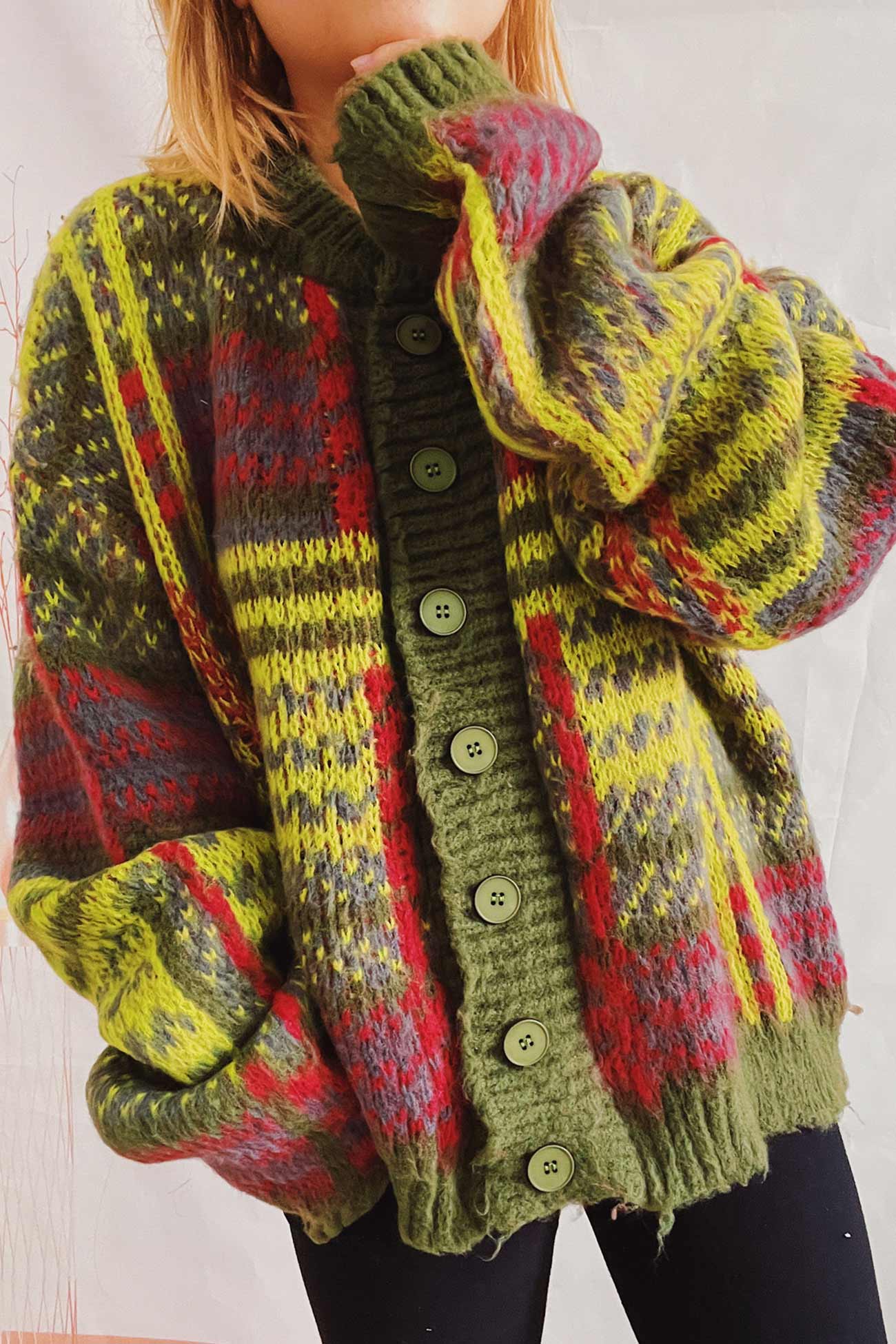 Contrast Striped Cardigan
