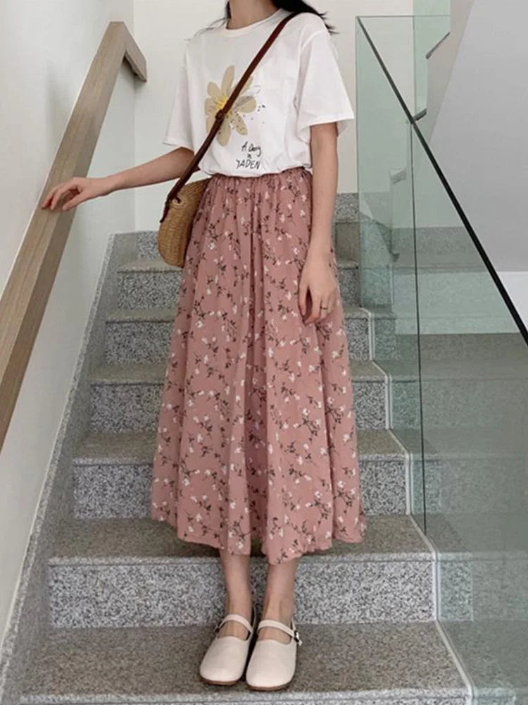 Dressbetty - Pleated Korean Midi Skirt