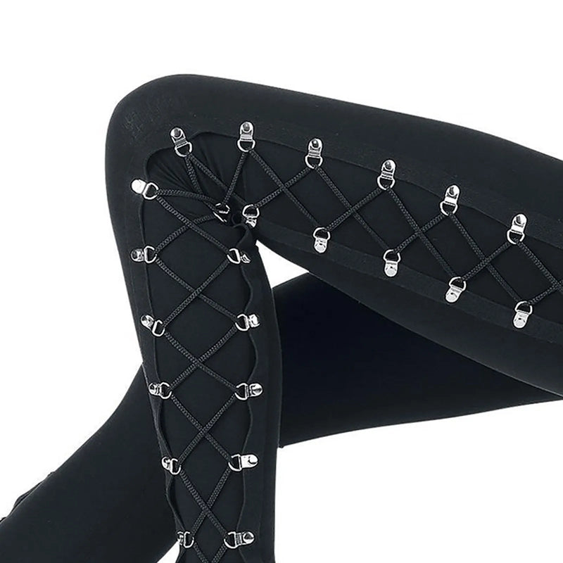 Gothic Lace Up Slim Halloween Pants