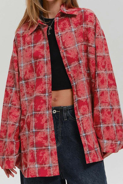 Plaid Oversized Blouse