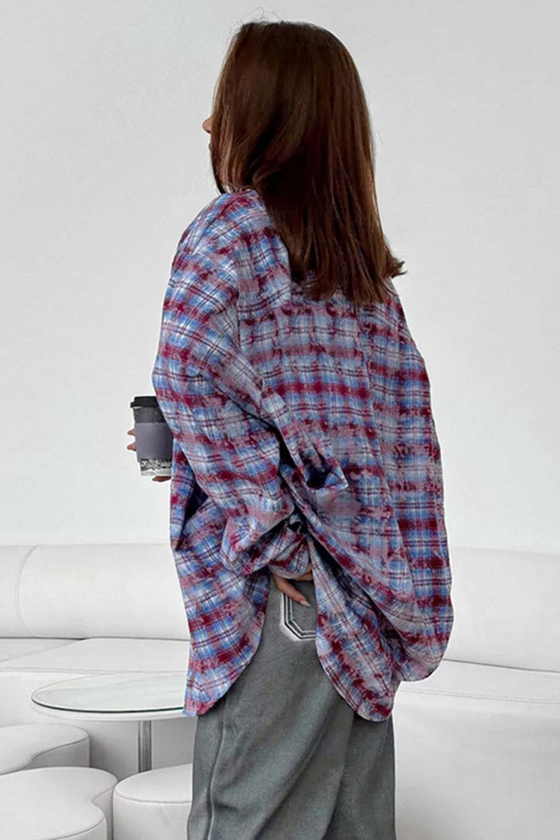 Plaid Oversized Blouse