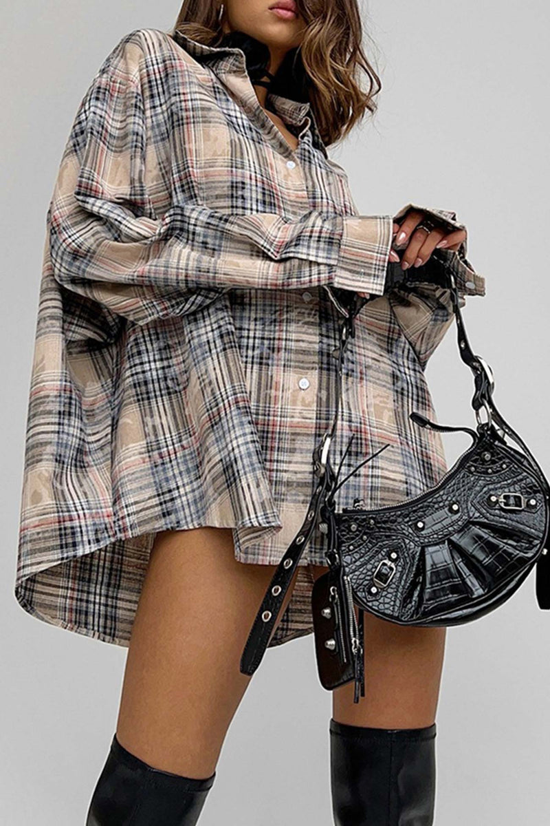 Plaid Oversized Blouse