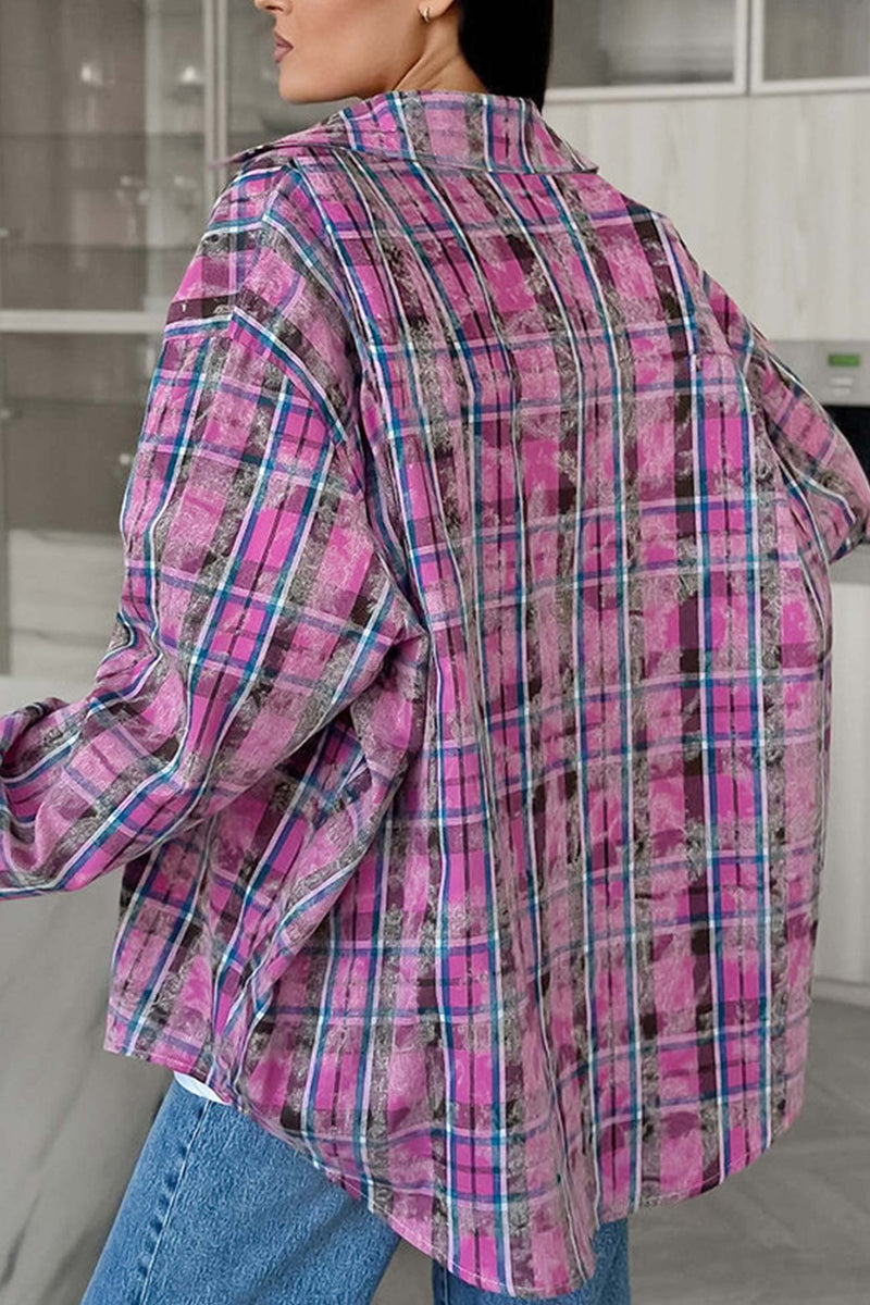 Plaid Oversized Blouse
