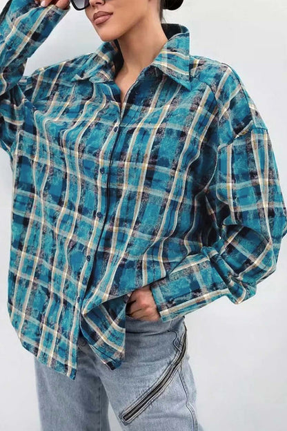 Plaid Oversized Blouse