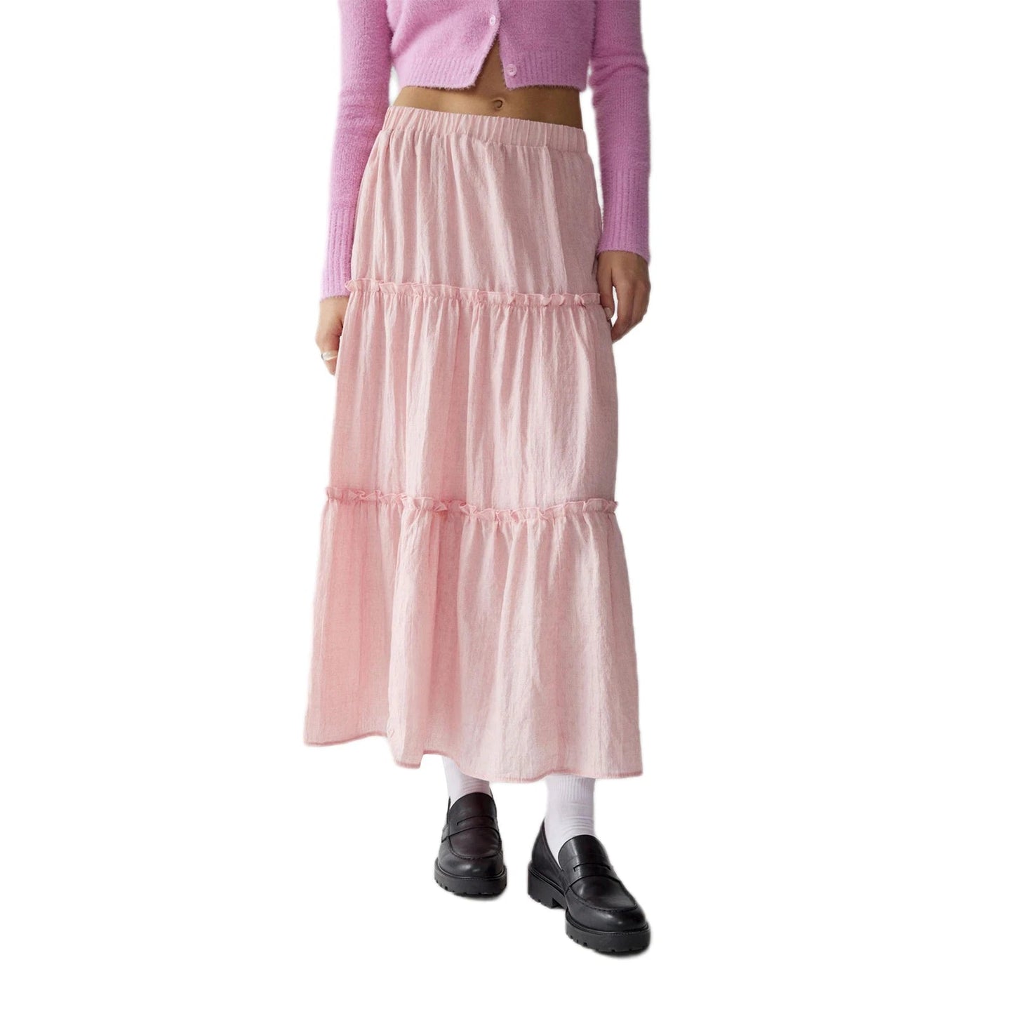 Tiered Frill Trim Skirt