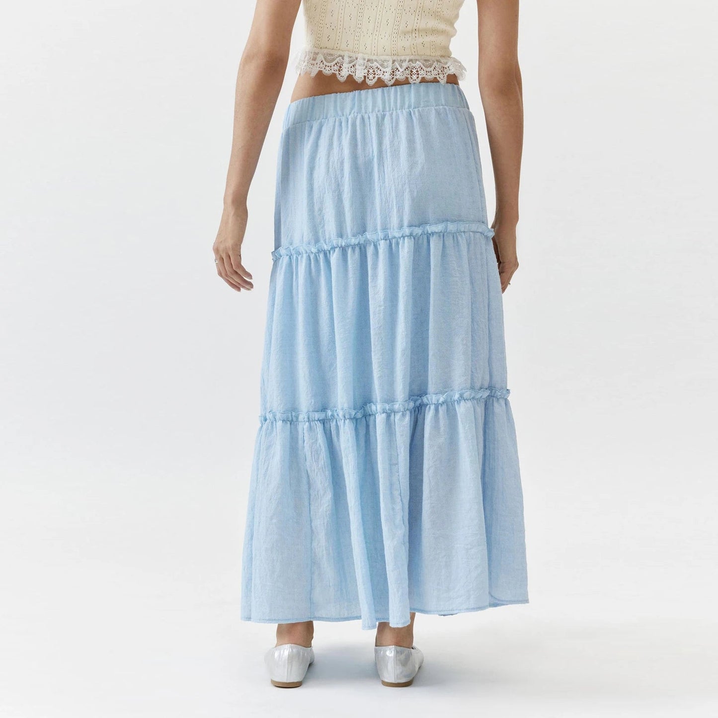 Tiered Frill Trim Skirt