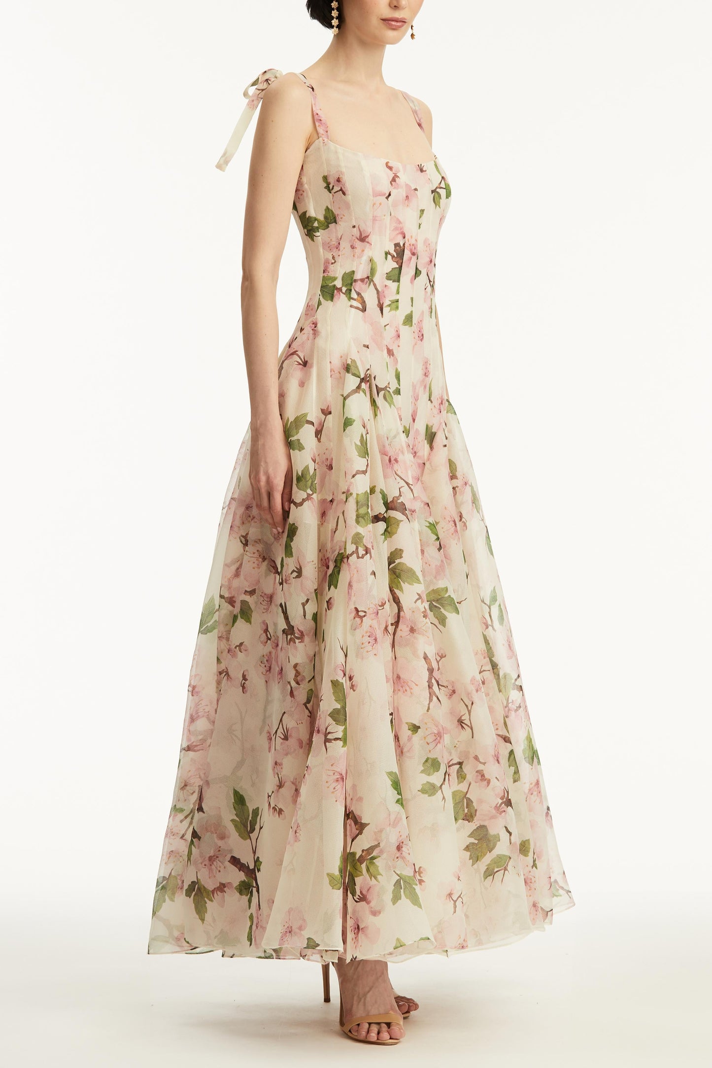 Ruched Sweetheart Neck Maxi Dress