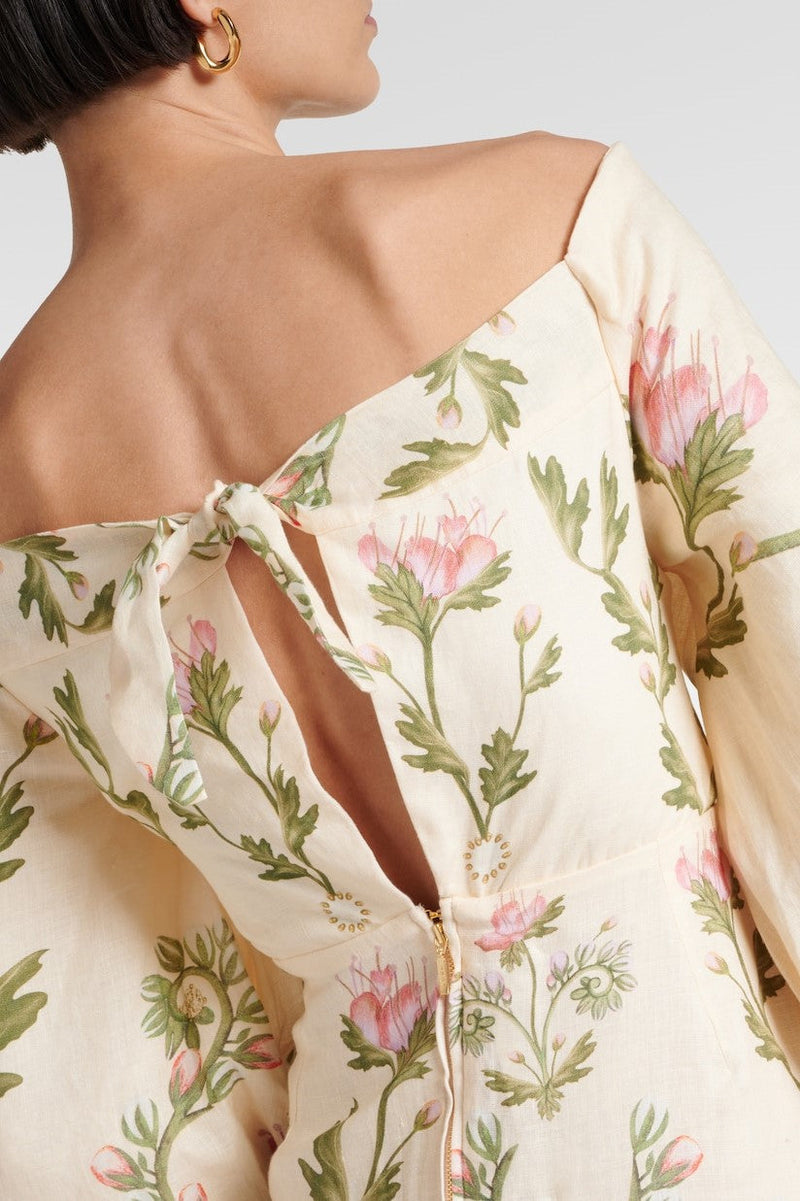 Lantern Sleeve Off-shoulder Maxi Dress