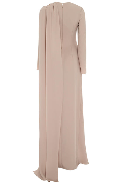Long Sleeve Cape Maxi Dress