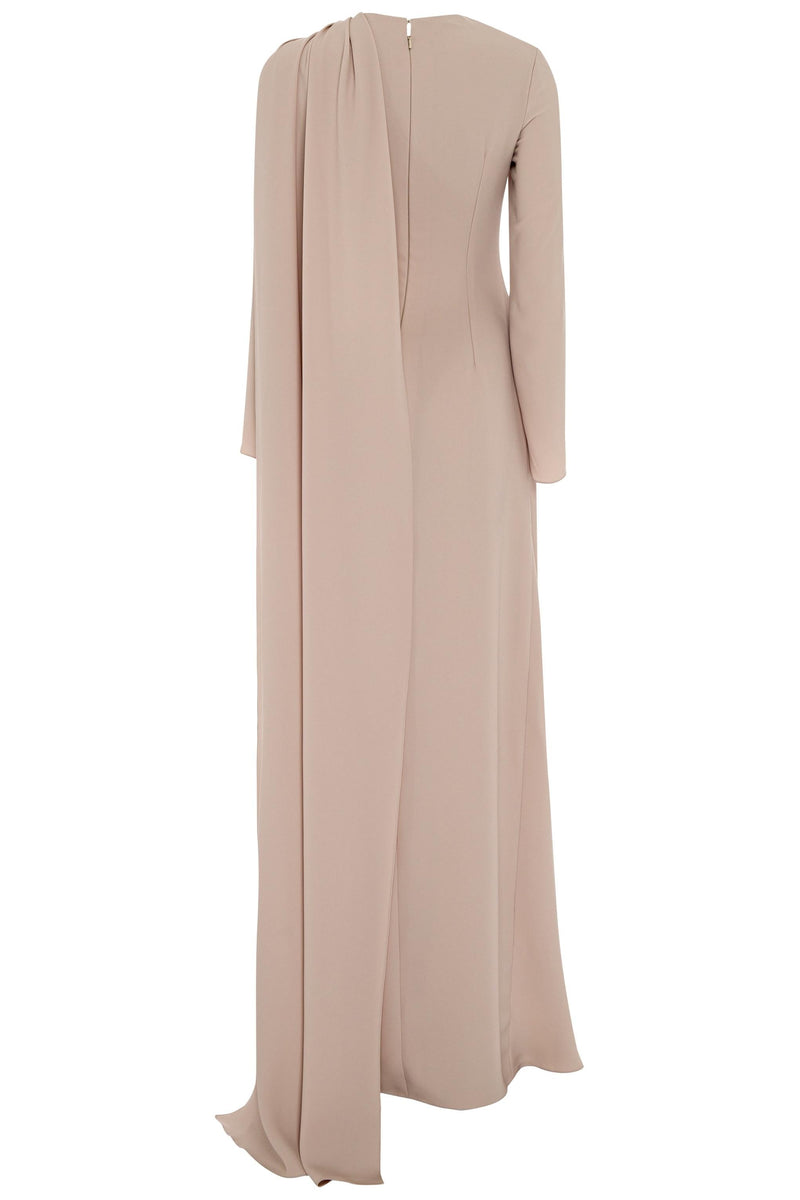 Long Sleeve Cape Maxi Dress