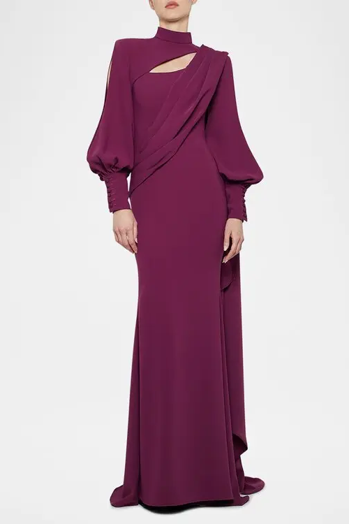 Cut-out Ruched Maxi Dress