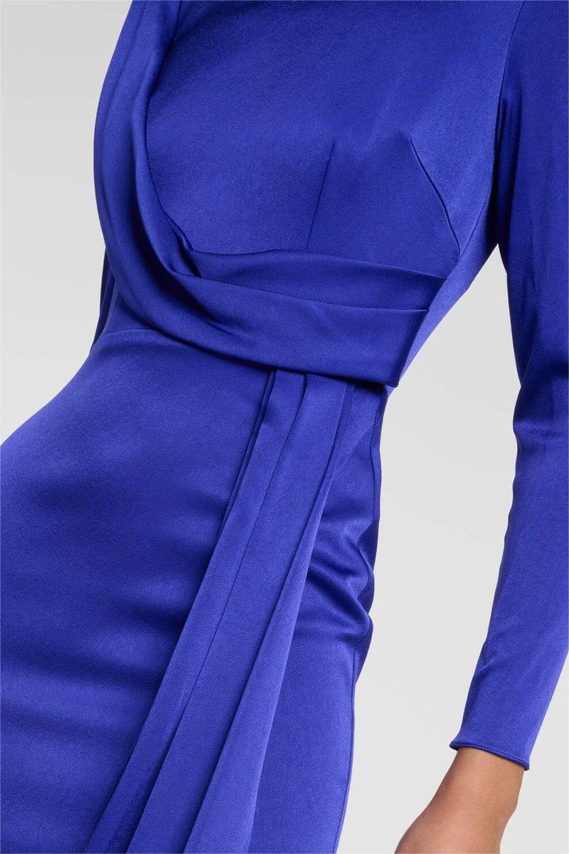 Satin Long Sleeve Midi Dress