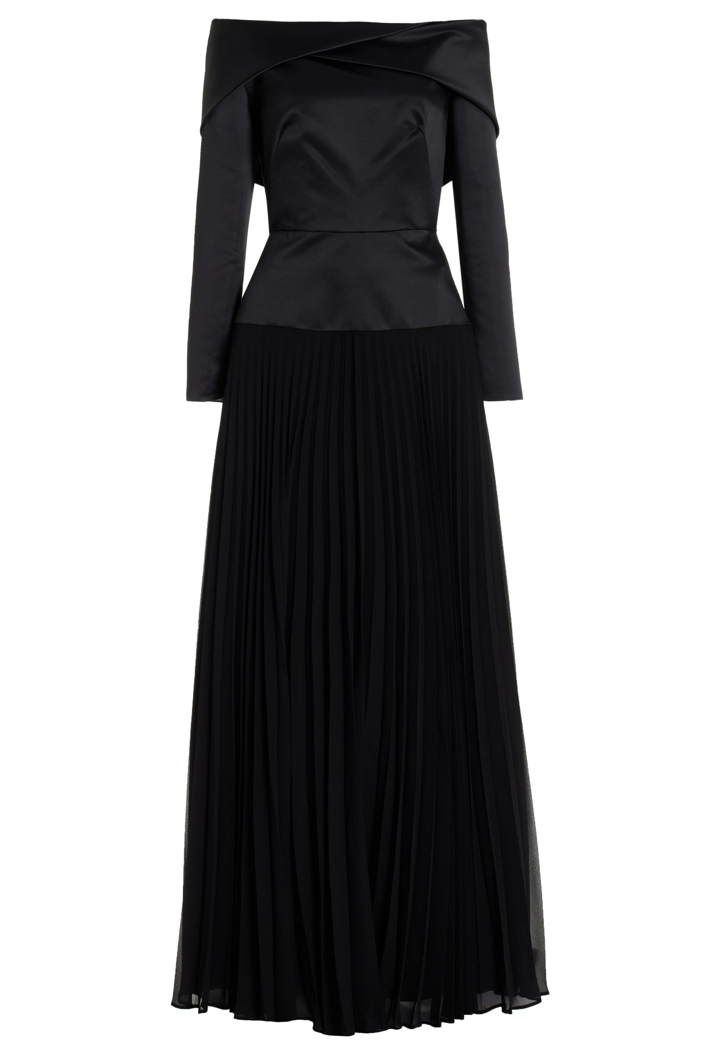Pleated Off-shoulder Maxi Dress