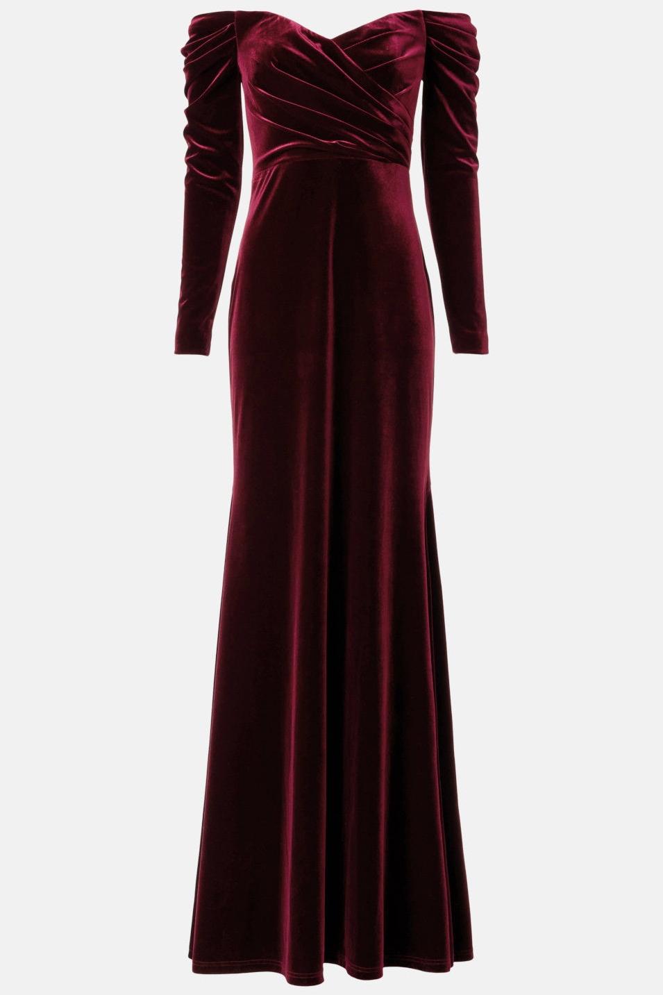 Velvet Off-shoulder Maxi Dress