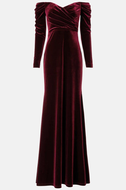 Velvet Off-shoulder Maxi Dress