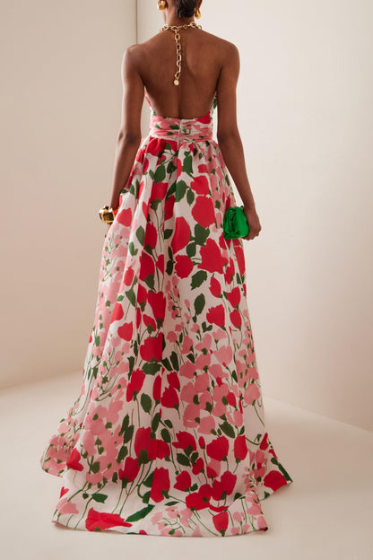 Metal Halter Neck Maxi Dress