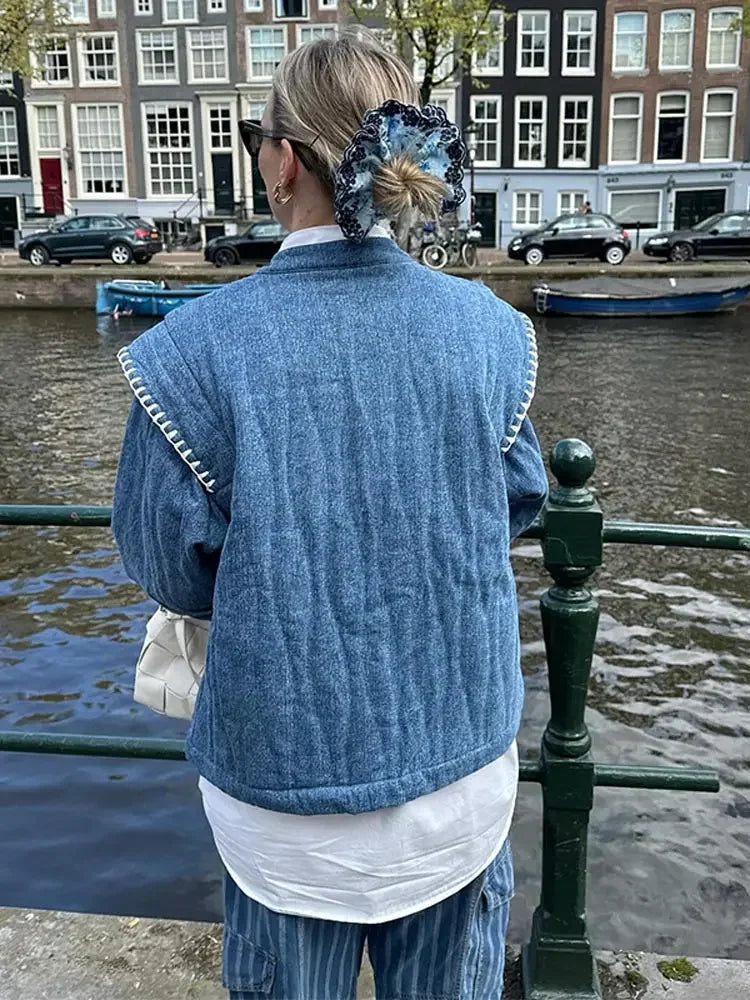 Warm Blue Long New High Coat