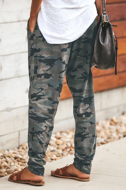 Moxidress High Waist Drawstring Camo Pants