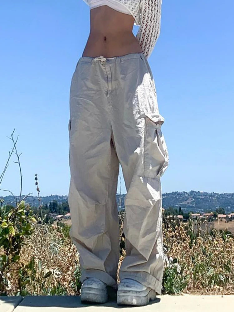 Baggy Light Grey Drawstring Sweatpants