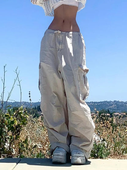 Baggy Light Grey Drawstring Sweatpants
