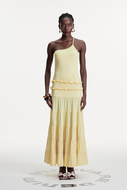 Wemba One Shoulder Backless Maxi Dress