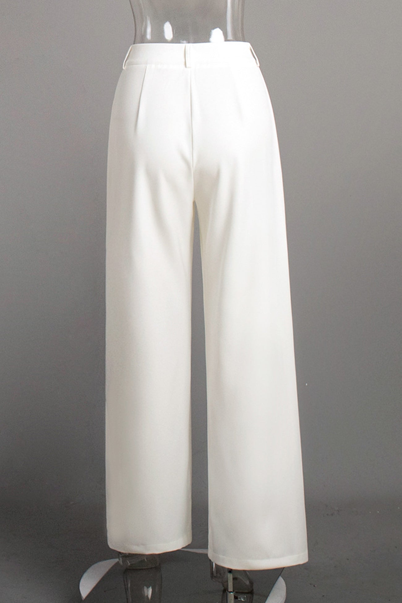 White High-rise Wide Leg Long Pants