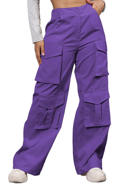 Wide Leg Cargo Pants With Pockets
