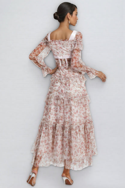 Zafirk Wilde Pink Long Sleeve Midi Dress