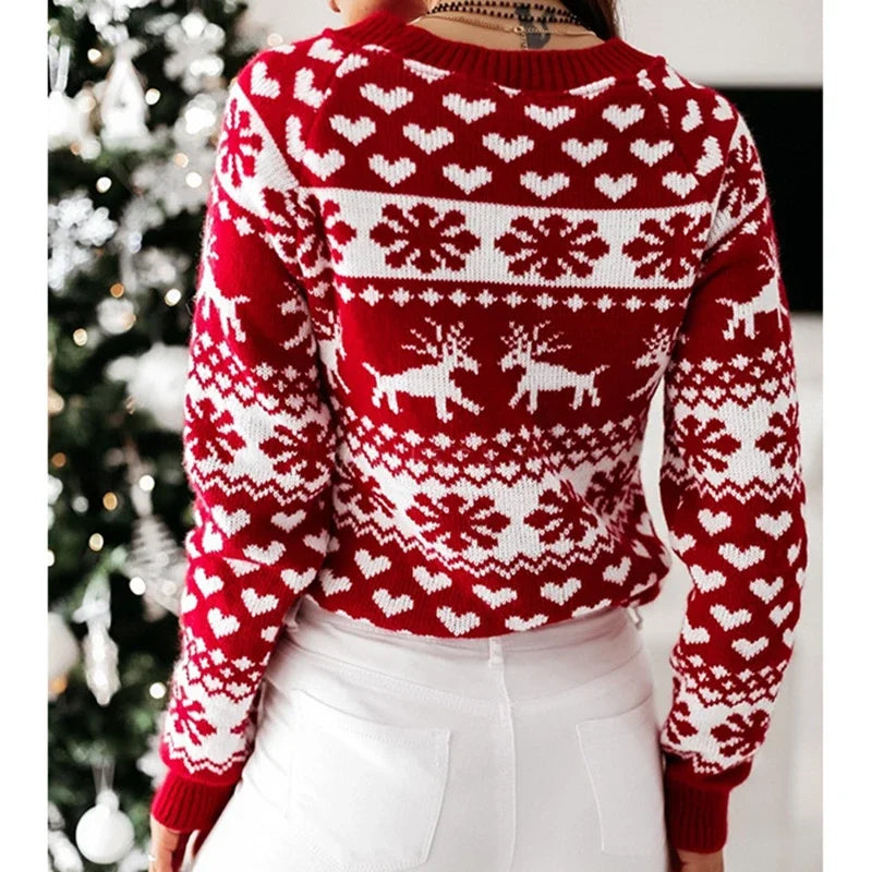 Christmas Knitting Soft Warm Knitwear Full Sleeve Sweater