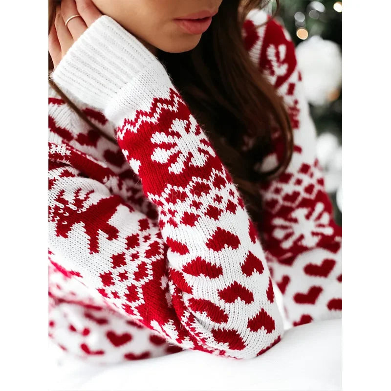 Christmas Knitting Soft Warm Knitwear Full Sleeve Sweater
