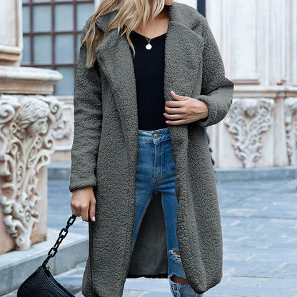 Dressbetty - Multi-color Faux Fur Long Coat