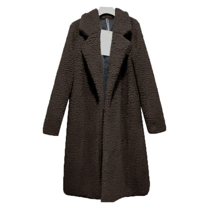 Dressbetty - Multi-color Faux Fur Long Coat