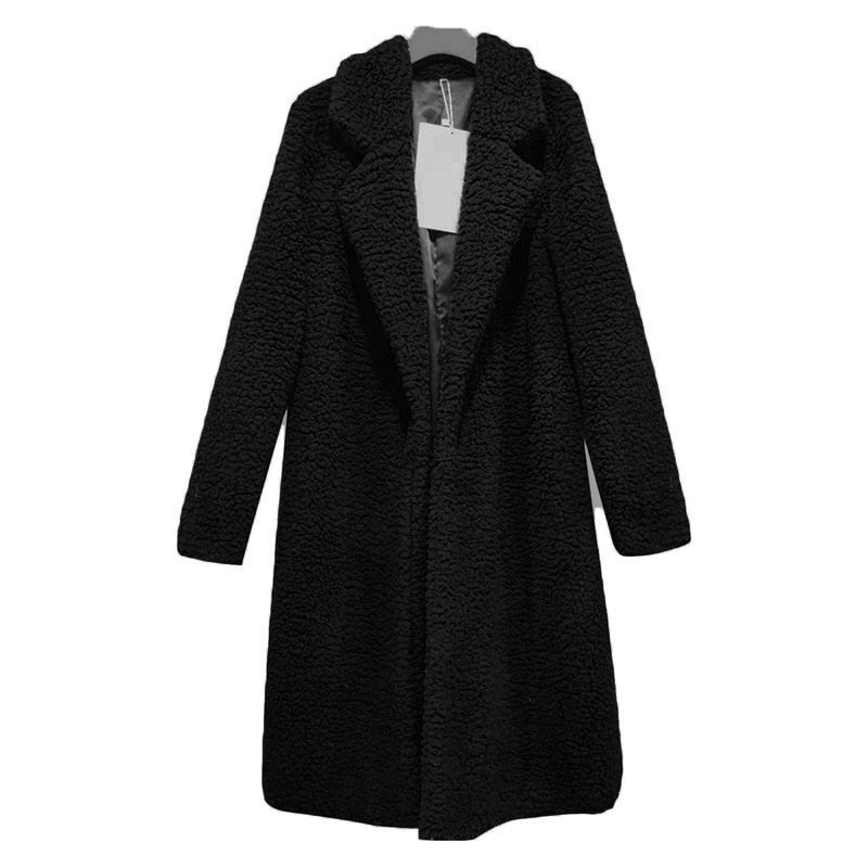 Dressbetty - Multi-color Faux Fur Long Coat