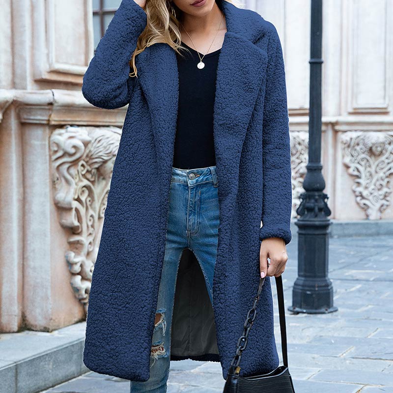 Dressbetty - Multi-color Faux Fur Long Coat