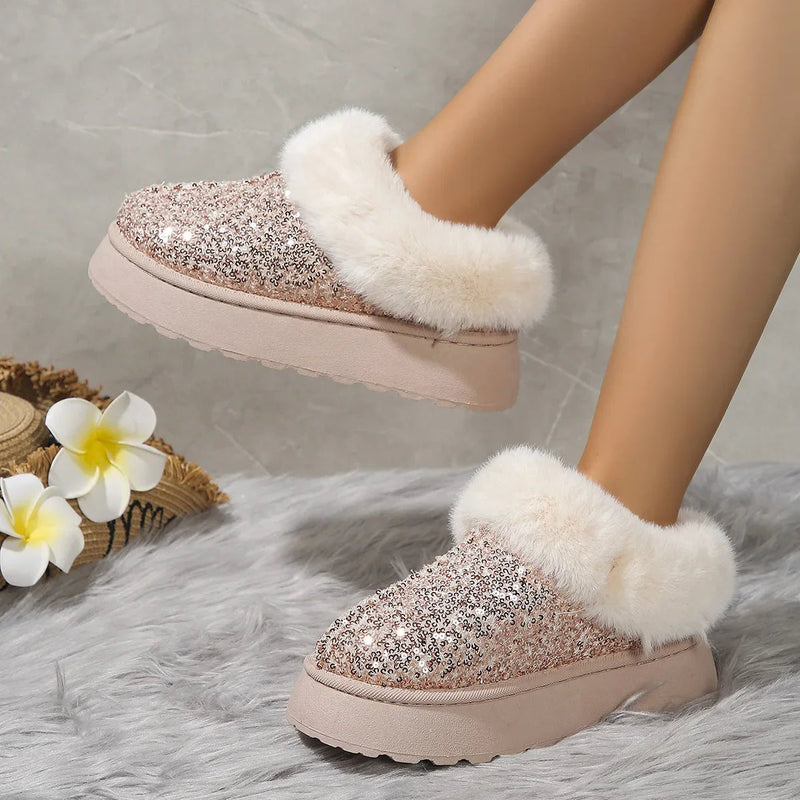 Winter Short Plush Warm New Suede Fur Snow Boot
