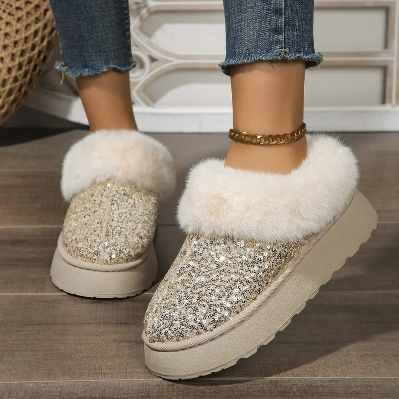 Winter Short Plush Warm New Suede Fur Snow Boot