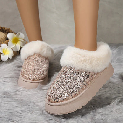 Winter Short Plush Warm New Suede Fur Snow Boot