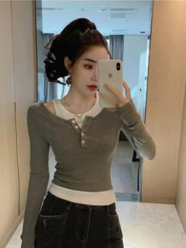 Woman Tshirts Autumn Winter Coat ’s Long-sleeved T-shirt Tops Mujer Camisetas