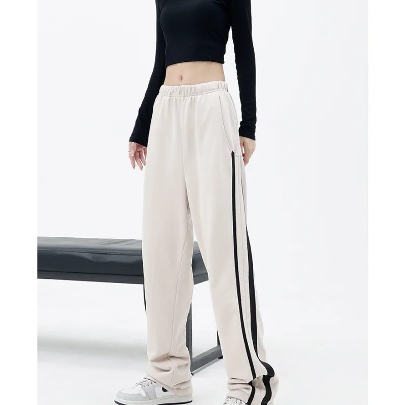 High Waist Wide Leg Black Baggy Sweatpants