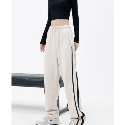 High Waist Wide Leg Black Baggy Sweatpants
